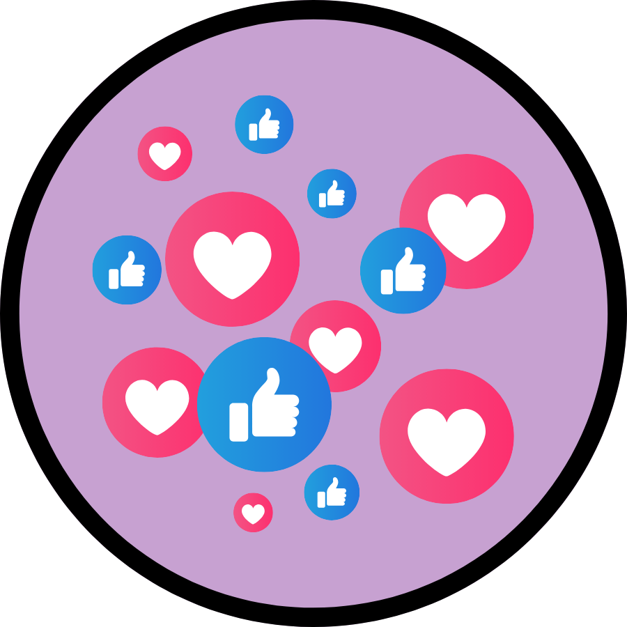  Social Media likes & hearts